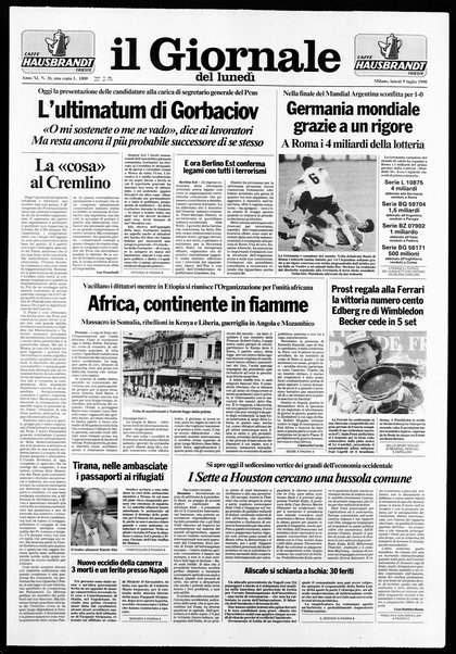 Il giornale del lunedi